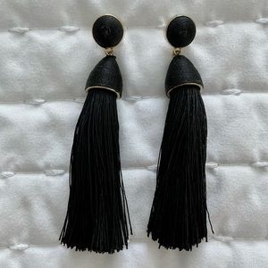 Black Tassel Baublebar Earrings